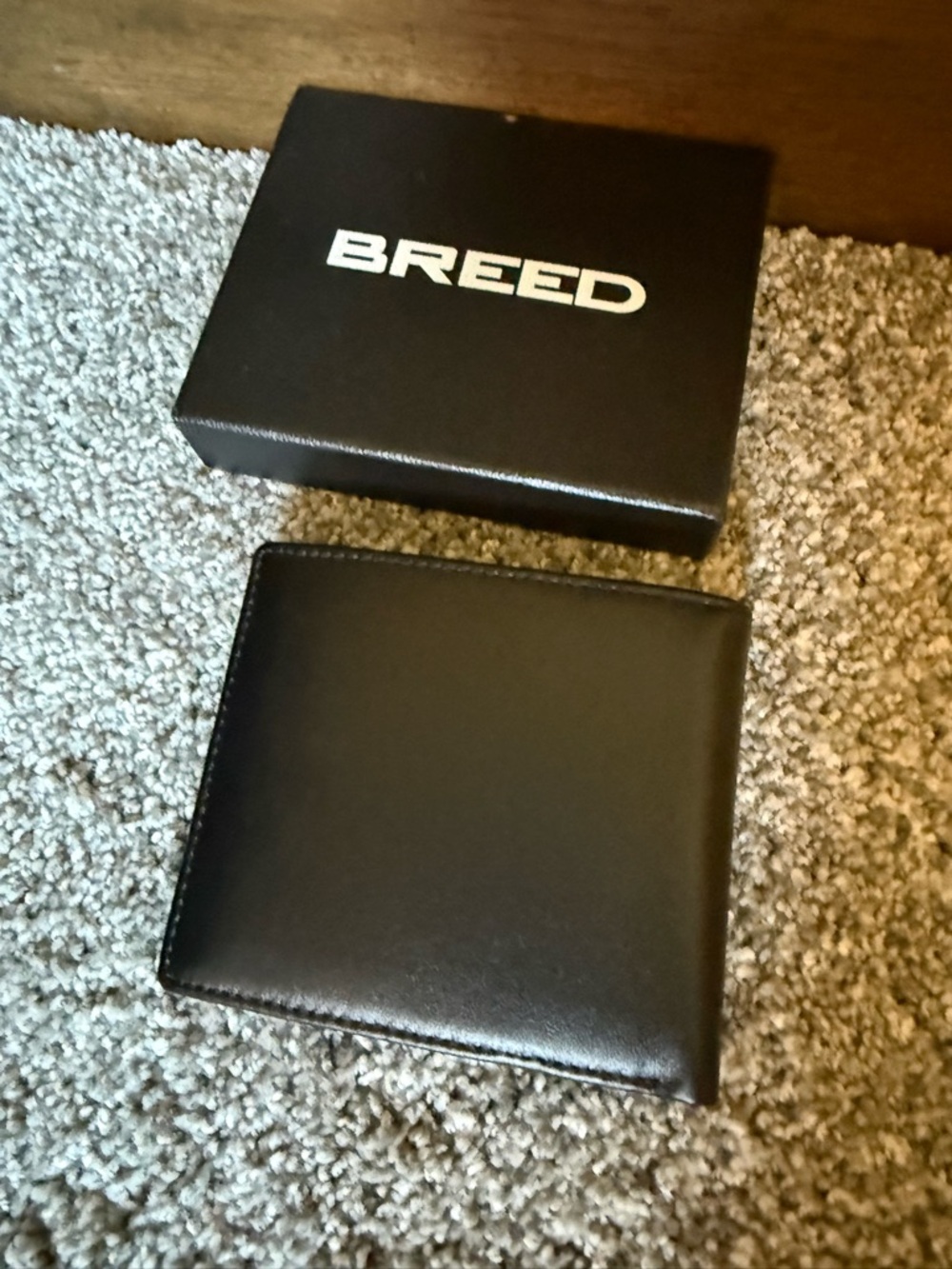 Breed Men’s Black Genuine Leather Bi-Fold Wallet - New, in Box.